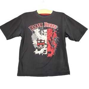 SP Street Property Black Rebel T-Shirt Youth Boys 14/16 Short Sleeve Black